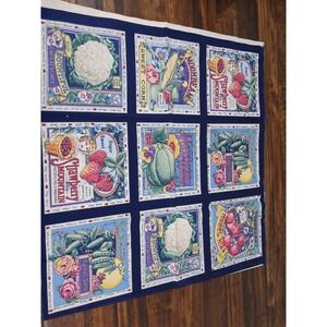 Lot of Fabric, Country Style Panels, fruits and veggies,‎ hearts, farm animals
